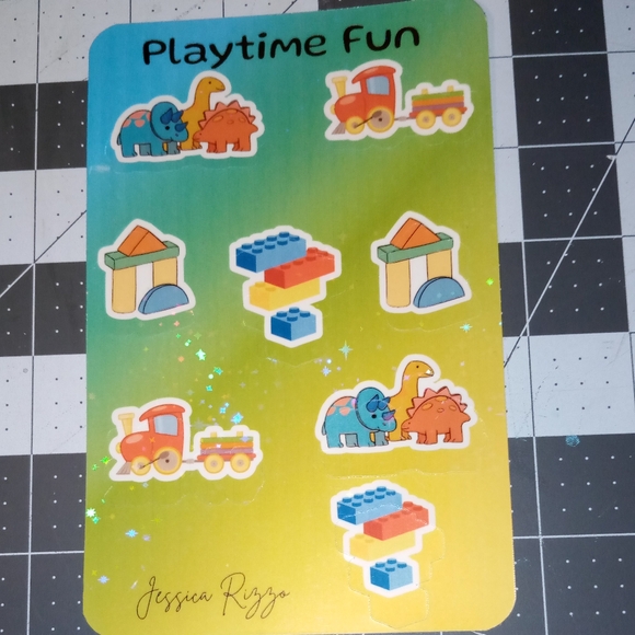 Playtime Fun Sticker Sheet With 25 Fl Oz Water Bottle - Picture 3 of 5
